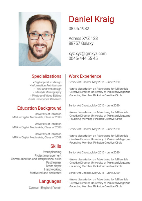 Curriculum Vitae Lebenslauf Template Cv Postermywall