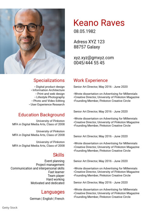 Curriculum Vitae Lebenslauf Template Cv Postermywall