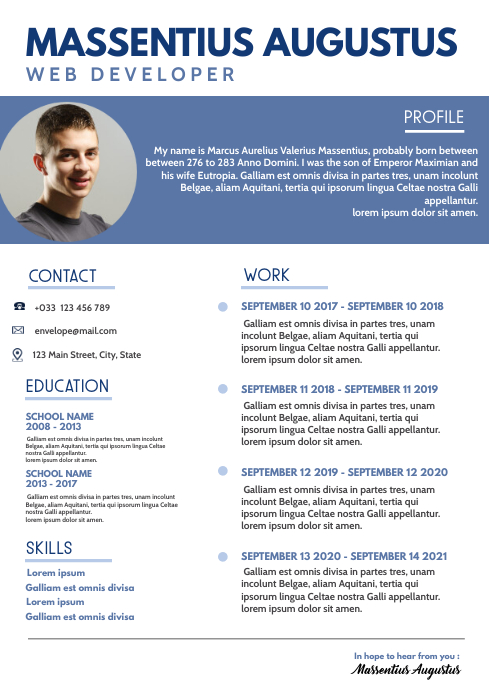 Curriculum Vitae Template Postermywall