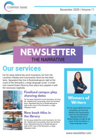 Orange Custom Branded Newsletter Page Template | PosterMyWall