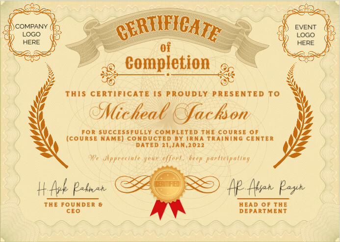 Custom Certificate Design Template PosterMyWall