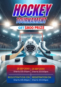 Custom Hockey Poster Design Editable Hockey Flyer A4 template