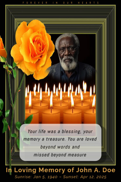 Custom In Loving Memory Poster - Personalized Memorial Design for ...