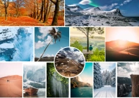 Custom Nature Photo Collage Postcard template