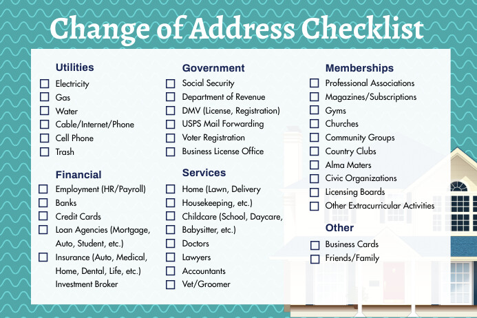 custom-new-address-checklist-template-postermywall for Free Printable Change Of Address Checklist Printable Custom New Address Checklist Template | PosterMyWall for Free Printable Change Of Address Checklist Printable
