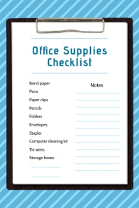 Custom Office Supplies Checklist Poster template
