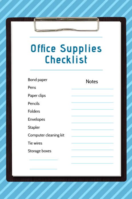 Custom Office Supplies Checklist Template | PosterMyWall