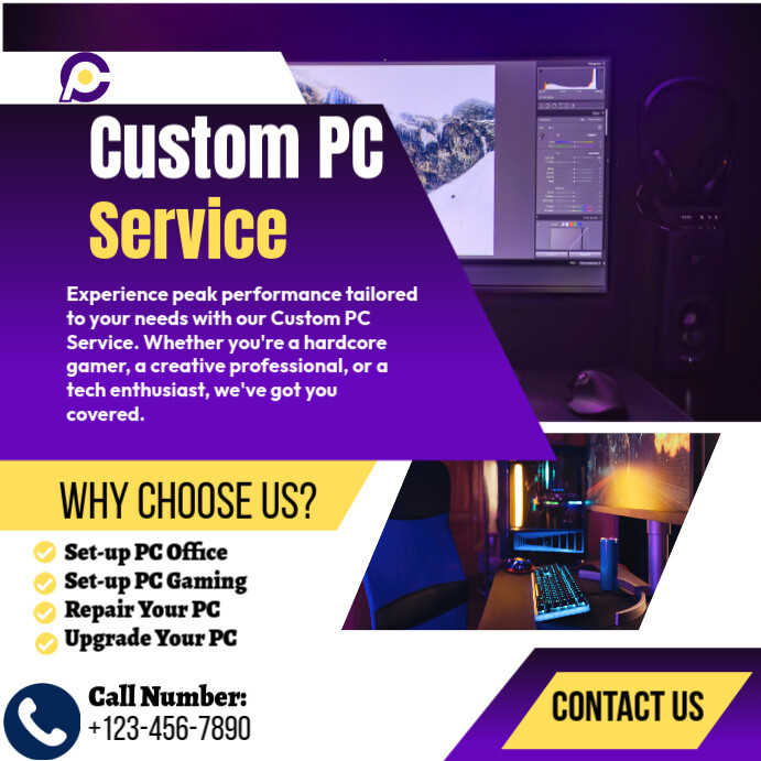 Custom Pc Service Template | PosterMyWall