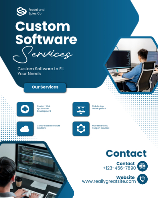 Custom Software Services Tailored Digital Solutions Template | PosterMyWall