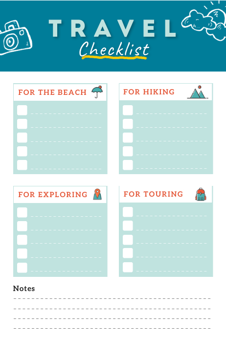 Custom Travel Checklist Template Postermywall