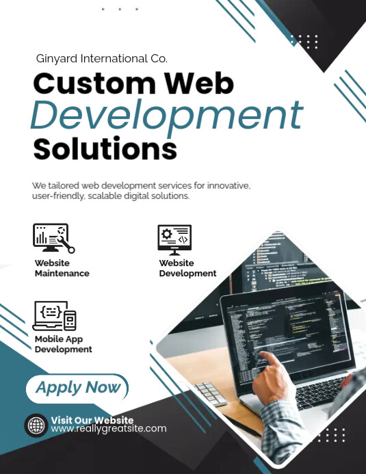 CUSTOM WEB DEVELOPMENT Ulotka (US Letter) template