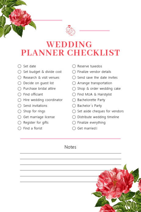 copy of custom wedding planner checklist postermywall