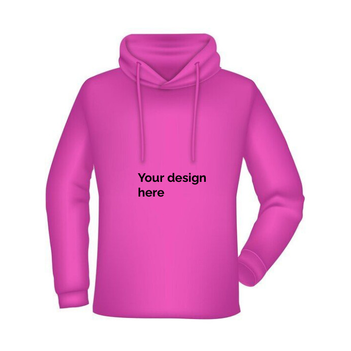 Customable pink hoodie Template PosterMyWall