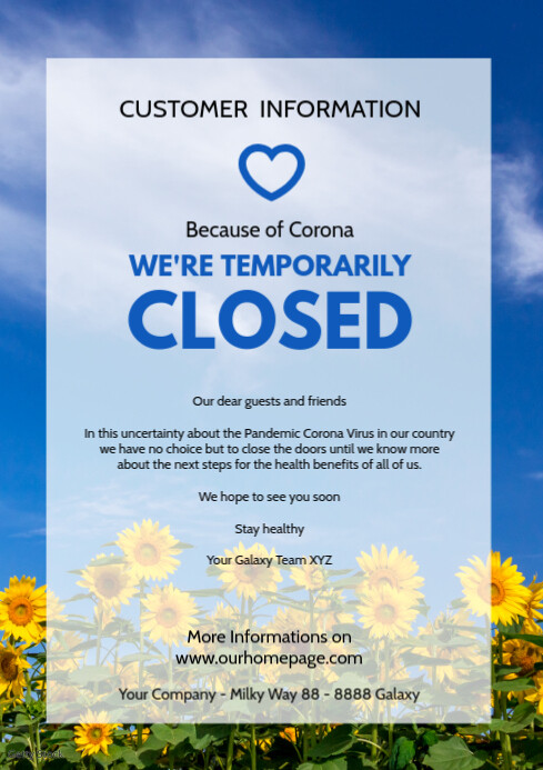 Customer Information letter Closed Store Note Template | PosterMyWall