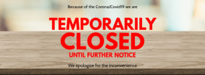สีน้ำตาล Temporary Closure Notice Facebook-coverfoto Template