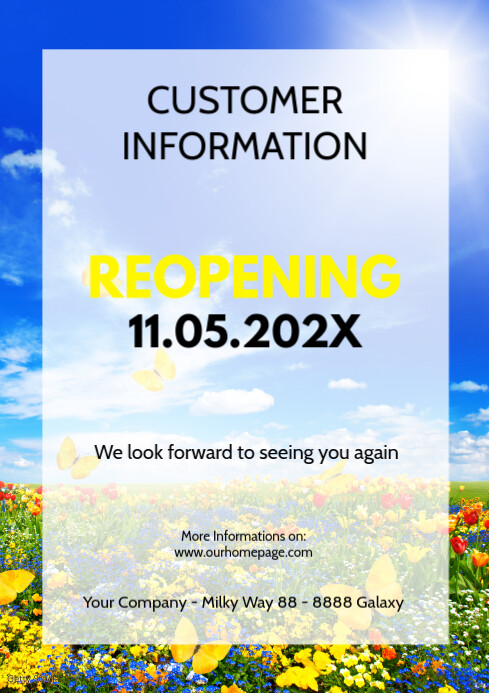 Customer information Poster flyer reopening Template | PosterMyWall