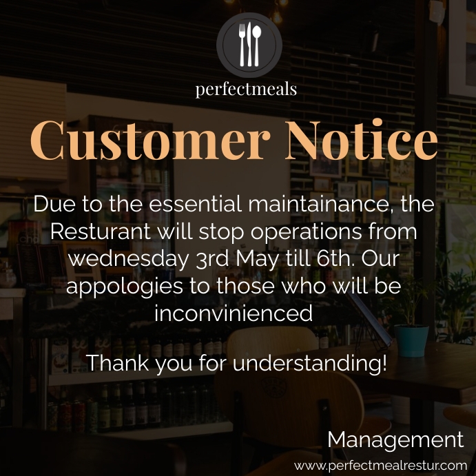 customer notice Template | PosterMyWall