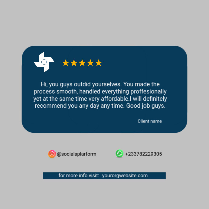 customer review Template PosterMyWall