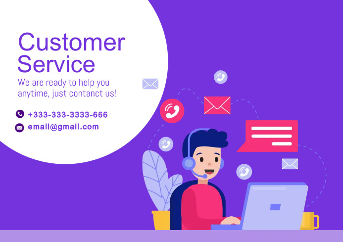 CUSTOMER SERVICE SUPPORT LINE Template | PosterMyWall