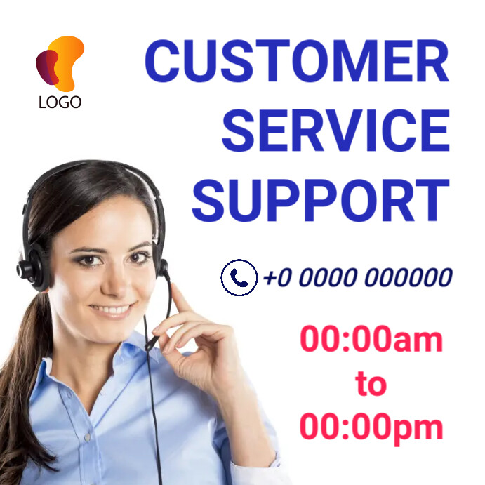 Customer service support number Instagram Post template