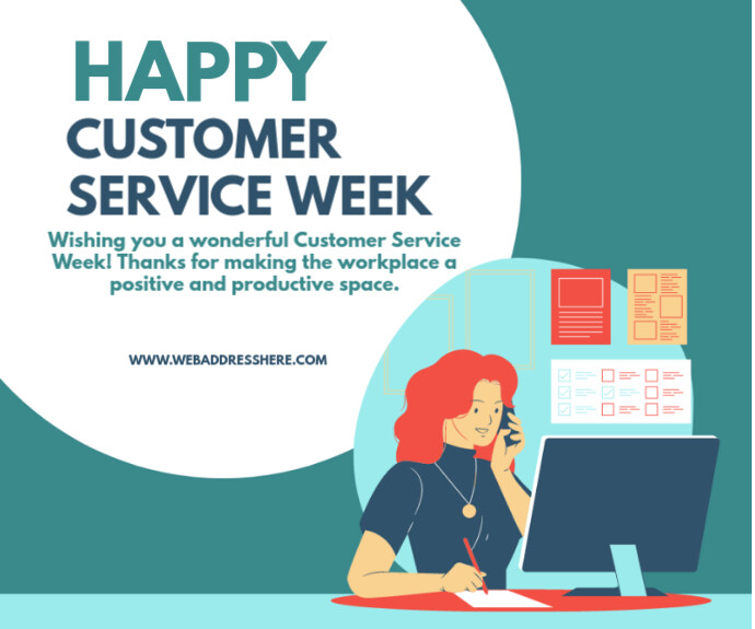 customer service week Medium Rectangle template