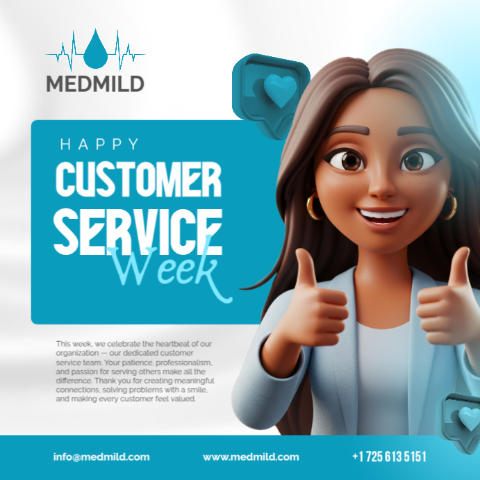Customer Service week flyer Design template | customer service week template Instagram Post