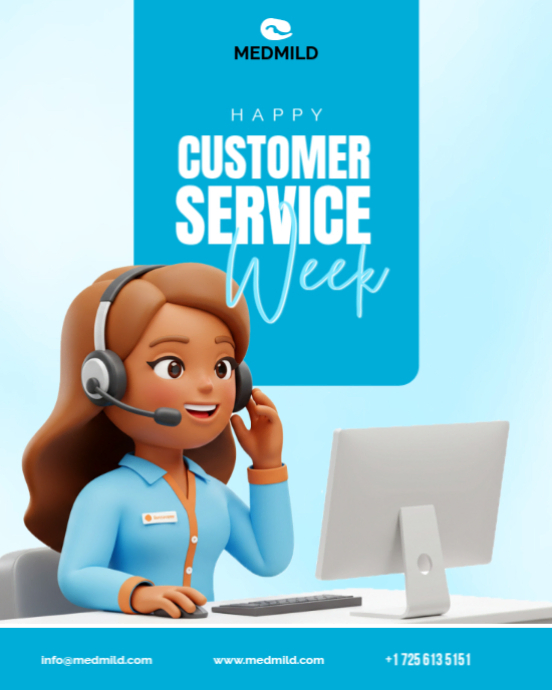 Customer Service week flyer Design template | customer service week template Instagram Portrait