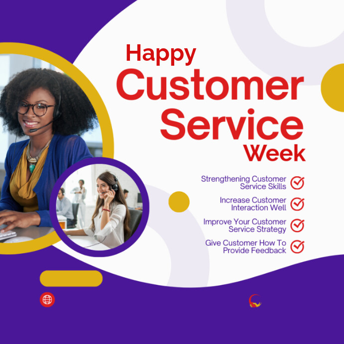 customer service week free template Instagram Post