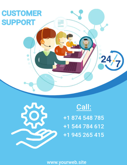 Customer support flyer template | PosterMyWall