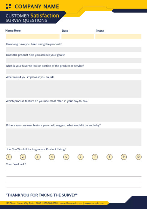 Customer Survey Questionnaire Template | PosterMyWall