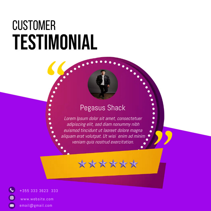 Layout For Testimonial CUSTOMER TESTIMONIAL Template | PosterMyWall