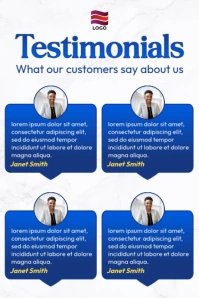 Customer testimonials with photos Poster template