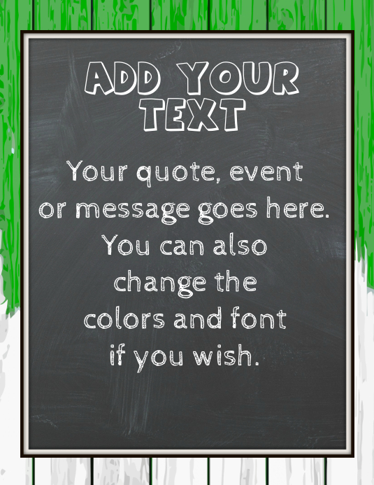 Customizable Chalkboard Flyer Poster Template PosterMyWall