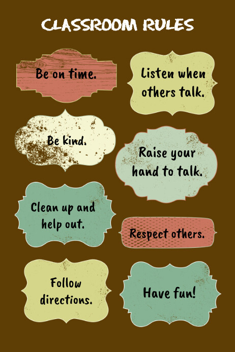 Customizable Classroom Rules Template | PosterMyWall