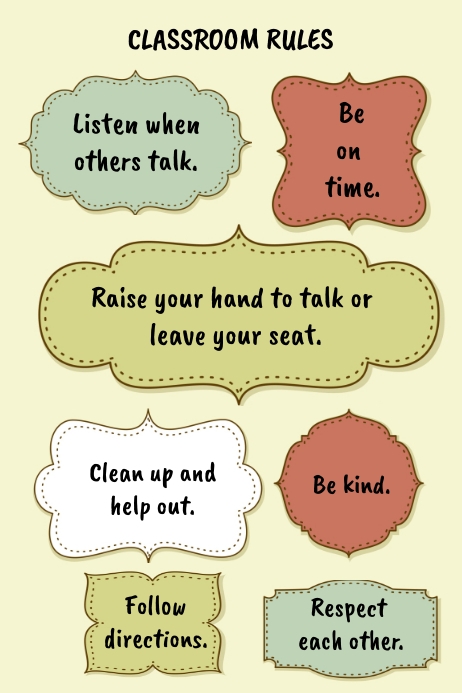 Customizable Classroom Rules Template | PosterMyWall