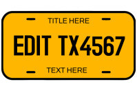 Customizable License Plate Maker Label template