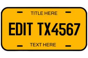 Customizable License Plate Maker Étiquette template