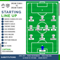 สีเขียว Football Match Lineup Сообщение Instagram Template