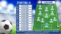 Customizable Soccer Team Line Up Template | Football Match Day Poster Design Display digitale (16:9)