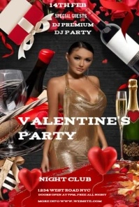 Customizable Valentine's Party Flyer Pinterest Graphic Pinterest-Grafik template