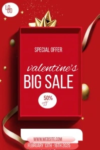 Customizable Valentine's Sales template Illustration Pinterest