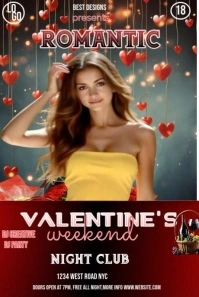 Customizable Valentine's Weekend Party Pinterest Graphic template