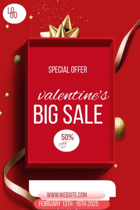 Customizable Valentine's Sales template Pinterest-afbeelding