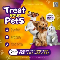 Cute animal Pet shop Shiny Instagram Post template