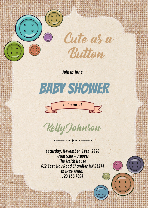 Invitation Button Image Cute as button party invitation Template | PosterMyWall
