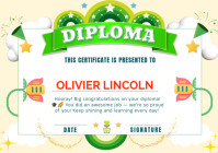 Cute children and Kids Diploma Certificate – Editable printable Preschool Graduation Template A4