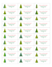 Cute Christmas Trees 30 address label template (Us Letter)