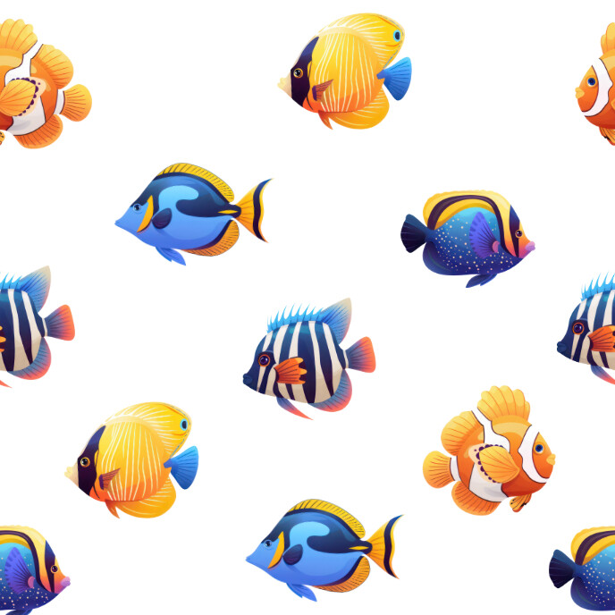 Copy of Cute Decorative fish Seamless Pattern | PosterMyWall