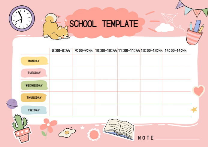 Cute Design School Template A4