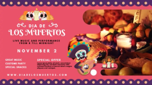สีแดง Dia de los Muertos Celebration Display digitale Template
